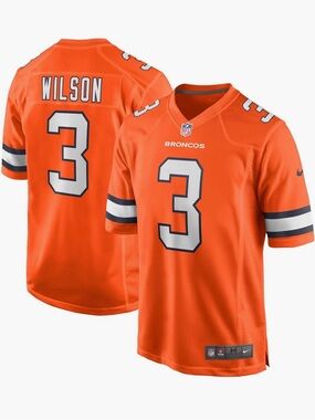 Nike Broncos #3 Orange Football Jersey